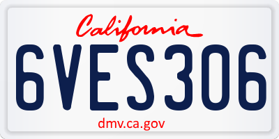 CA license plate 6VES306