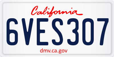 CA license plate 6VES307