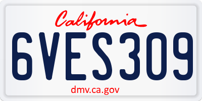CA license plate 6VES309