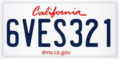 CA license plate 6VES321