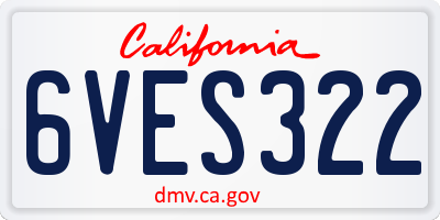 CA license plate 6VES322