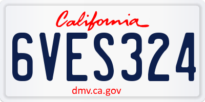 CA license plate 6VES324