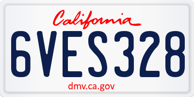 CA license plate 6VES328