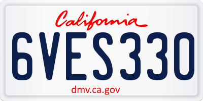 CA license plate 6VES330