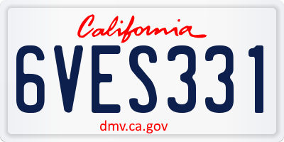 CA license plate 6VES331