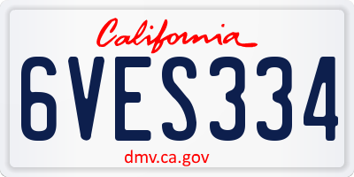 CA license plate 6VES334