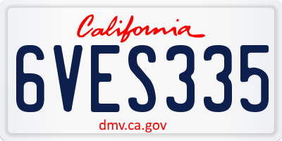 CA license plate 6VES335