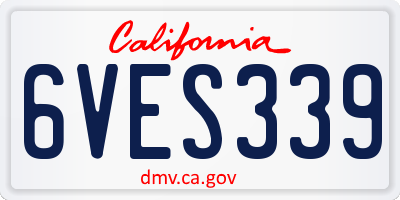 CA license plate 6VES339