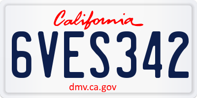 CA license plate 6VES342