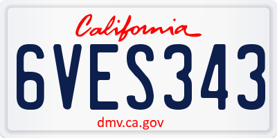 CA license plate 6VES343