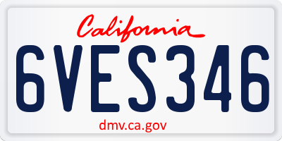 CA license plate 6VES346