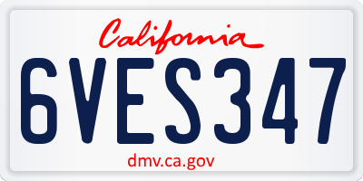 CA license plate 6VES347
