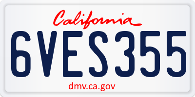 CA license plate 6VES355