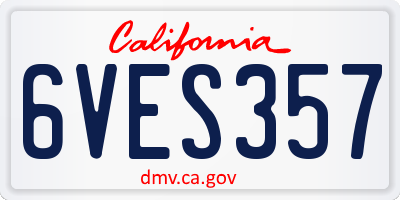 CA license plate 6VES357