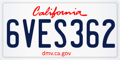 CA license plate 6VES362