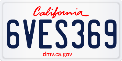 CA license plate 6VES369