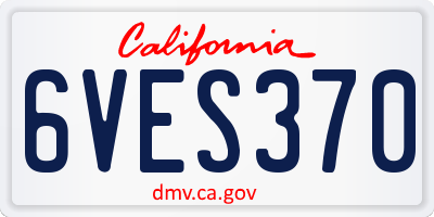 CA license plate 6VES370