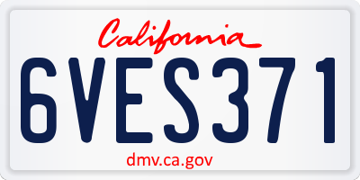 CA license plate 6VES371