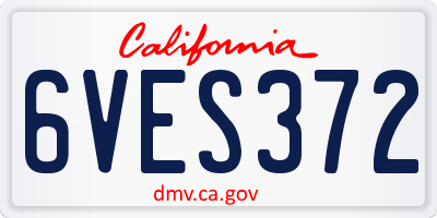 CA license plate 6VES372