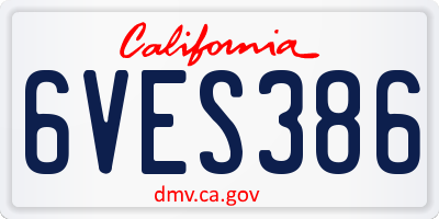 CA license plate 6VES386