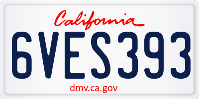 CA license plate 6VES393