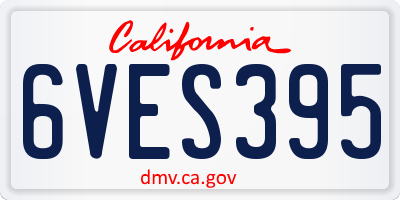 CA license plate 6VES395