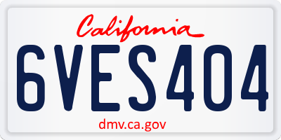 CA license plate 6VES404