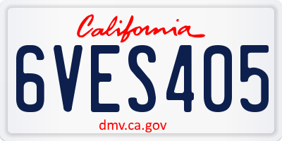 CA license plate 6VES405