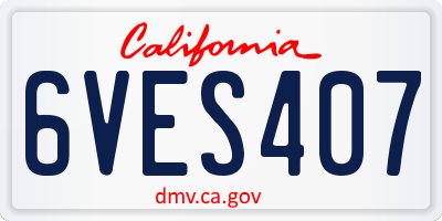 CA license plate 6VES407
