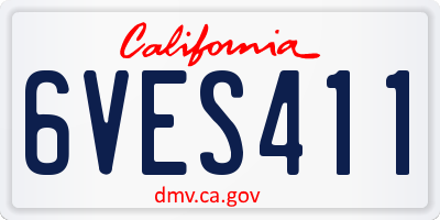 CA license plate 6VES411