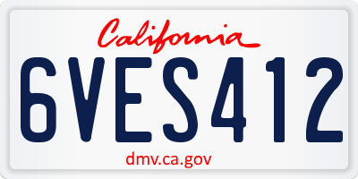CA license plate 6VES412
