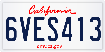 CA license plate 6VES413