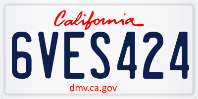 CA license plate 6VES424
