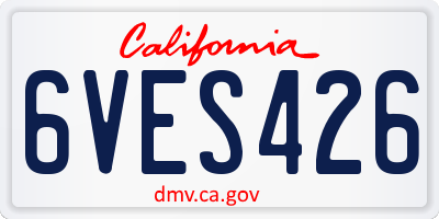 CA license plate 6VES426