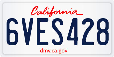 CA license plate 6VES428