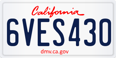 CA license plate 6VES430