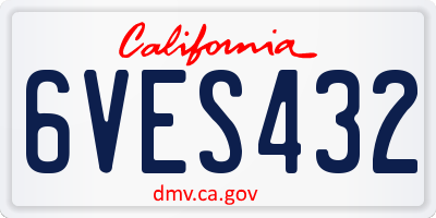 CA license plate 6VES432