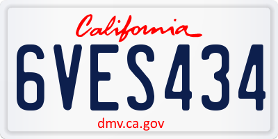 CA license plate 6VES434