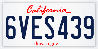CA license plate 6VES439