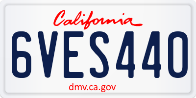 CA license plate 6VES440