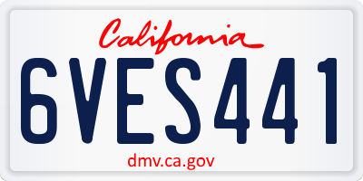 CA license plate 6VES441