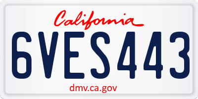 CA license plate 6VES443