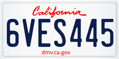 CA license plate 6VES445