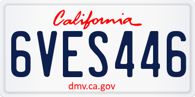 CA license plate 6VES446