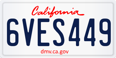 CA license plate 6VES449