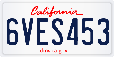 CA license plate 6VES453