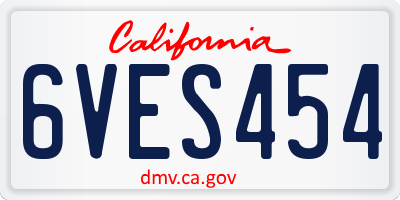 CA license plate 6VES454