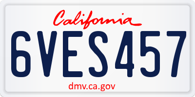 CA license plate 6VES457