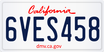CA license plate 6VES458