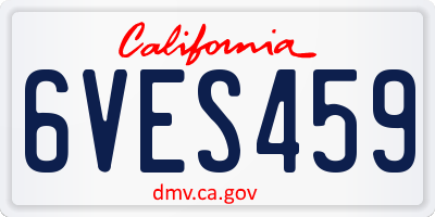 CA license plate 6VES459